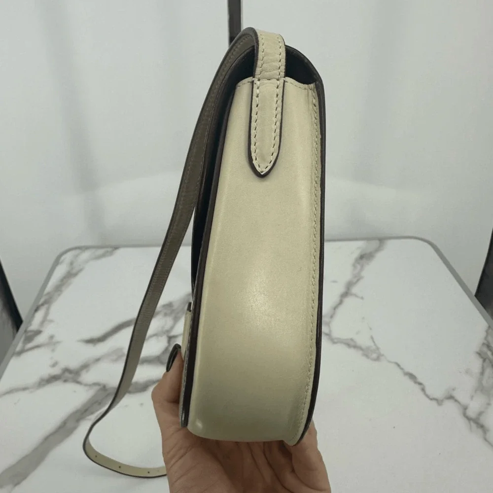 Celine 2016 Phoebe Philo Trotteur Crossbody Flap Bag Two Tone Beige Brown